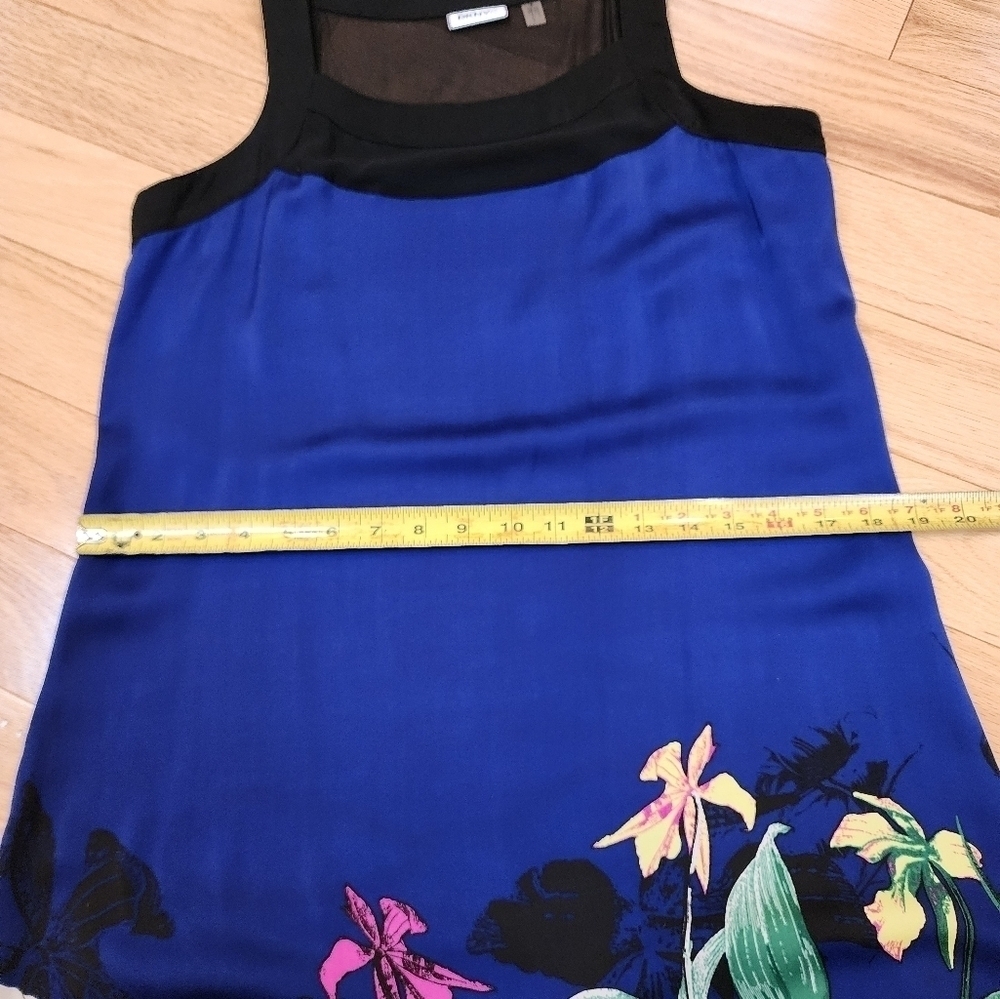 DKNY Blue Floral Print Sleeveless High/Low Hem A-Line Dress Size Small - Picture 8 of 13